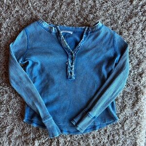 Zenana Outfitters size small Textured Blue Long Sleeve Top